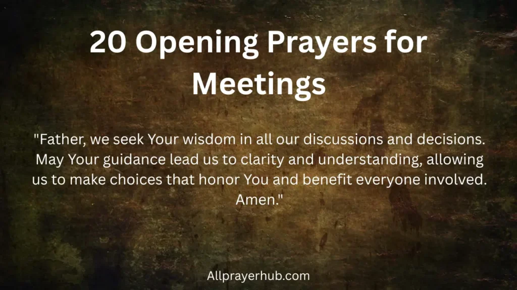 20 Opening Prayers for Meetings