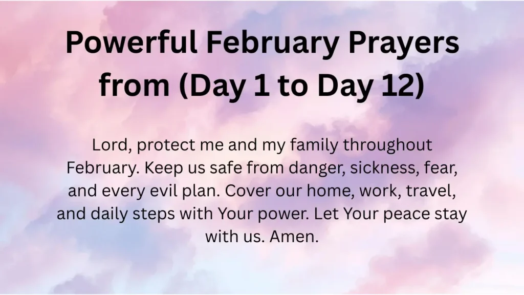 February Prayers from (Day 1 to Day 12)