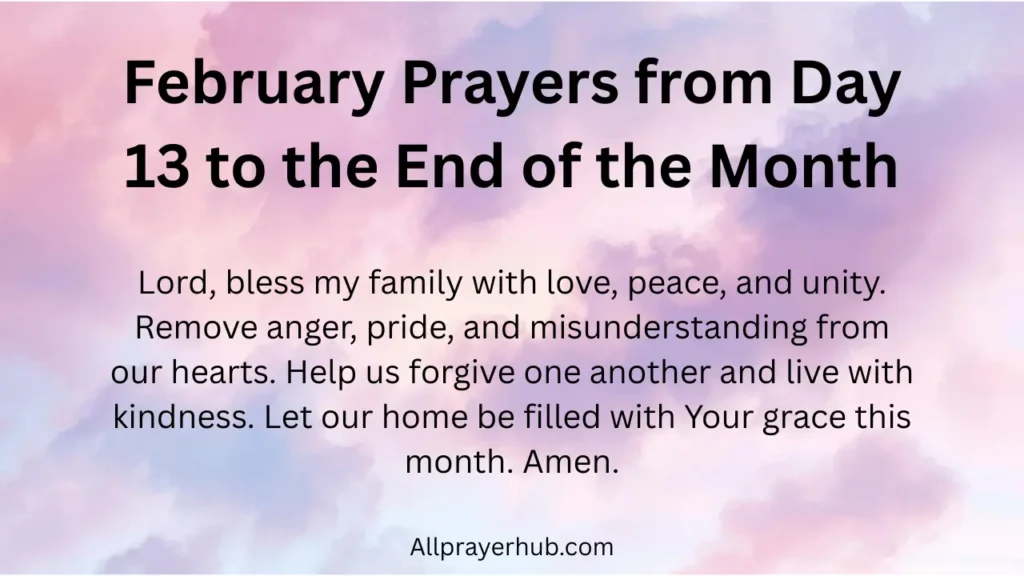 February Prayers from Day 13 to the End of the Month