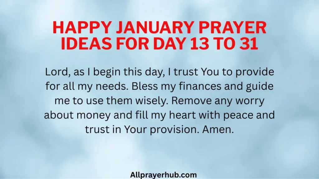 January Prayer Guide (Day 13–31