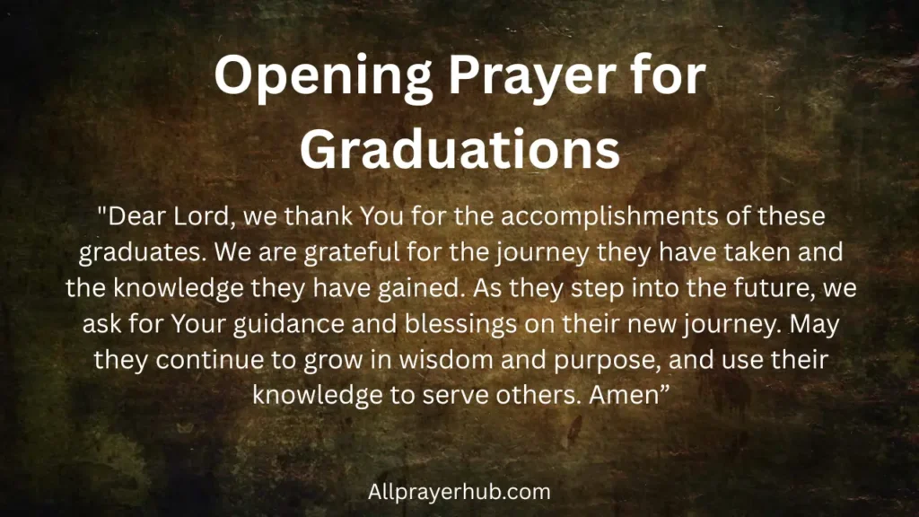 Opening Prayer for Graduations
