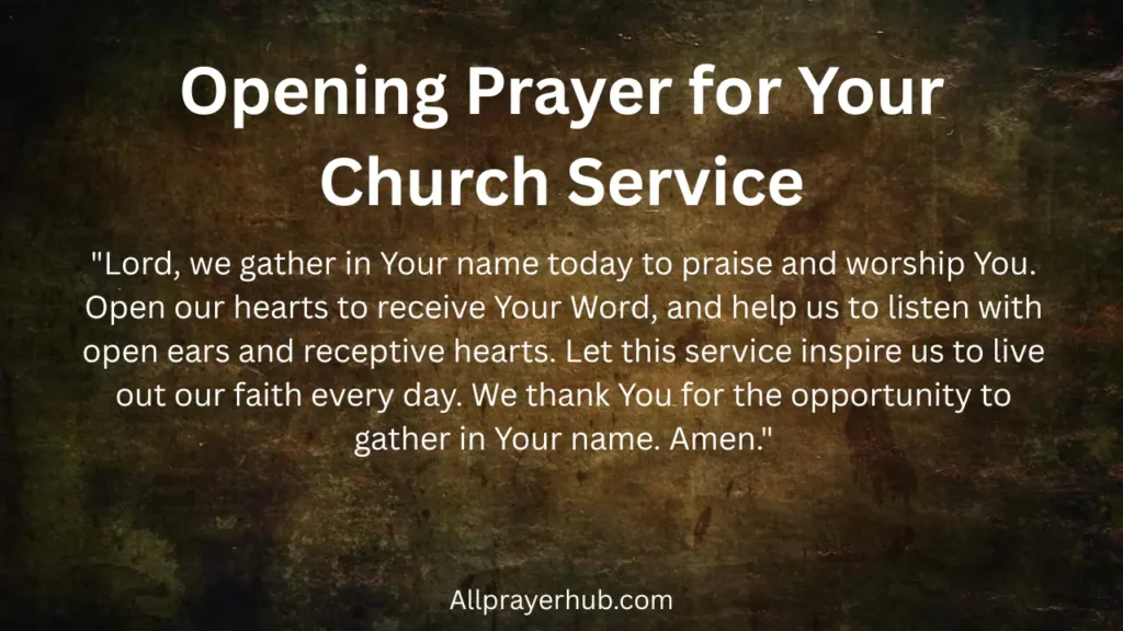 Opening Prayer for Your Church Service