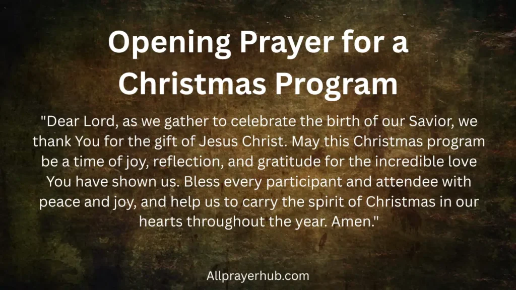Opening Prayer for a Christmas Program