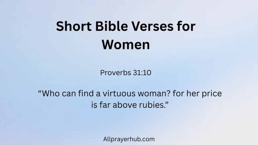 Short Bible Verses for Women